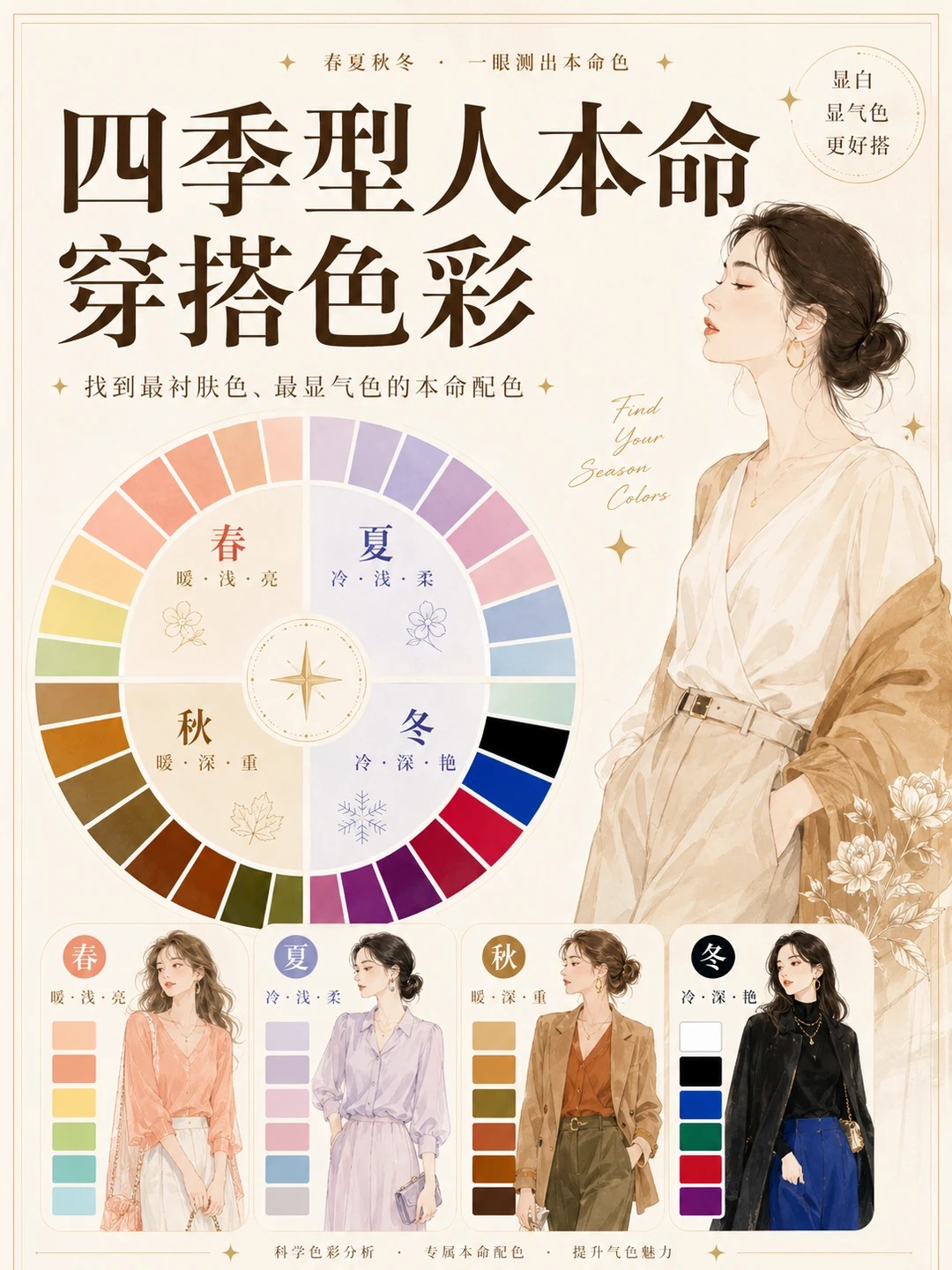 四季型人本命穿搭色彩 · 一眼测出本命色